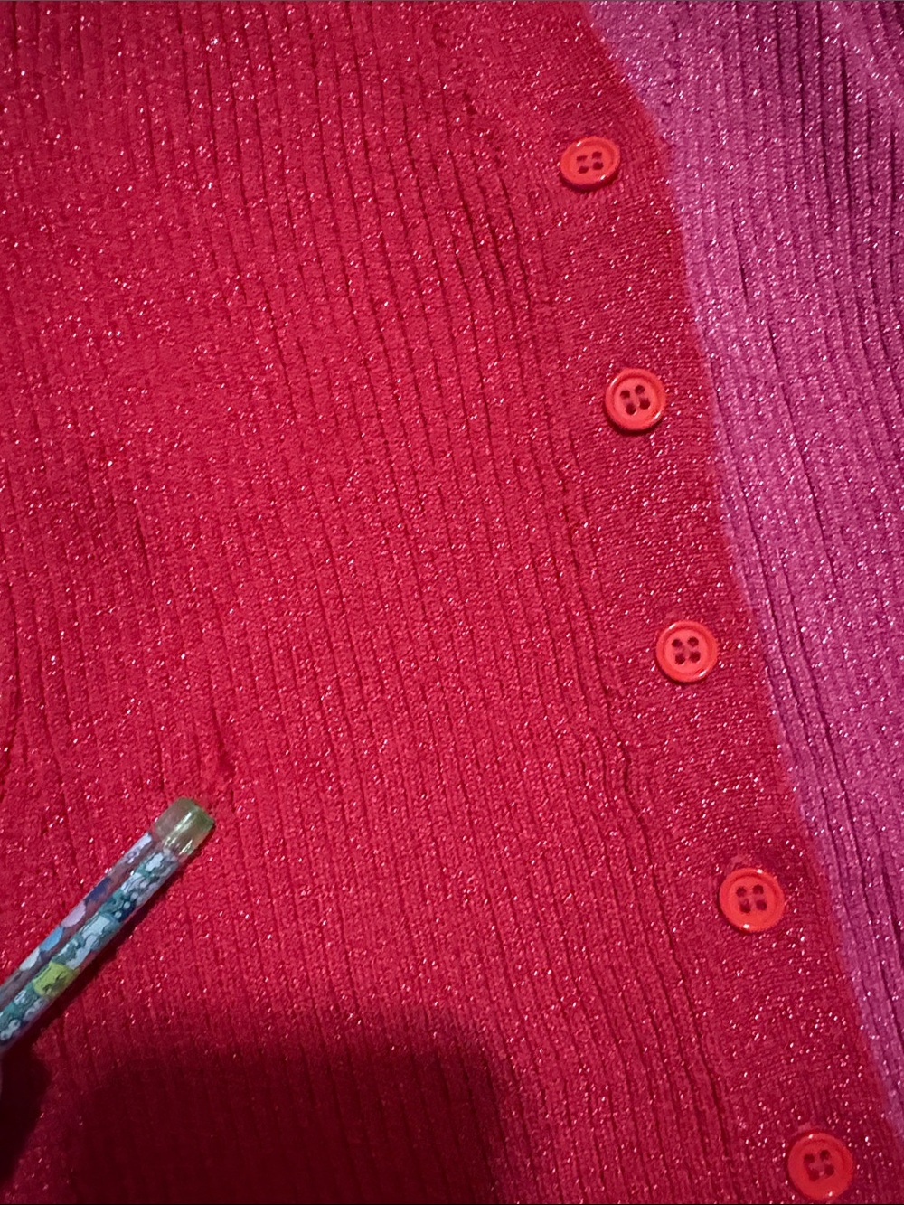 Staud Two-Tone Pink & Fuchsia Long Button-Front Knit Dress - Picture 13 of 13
